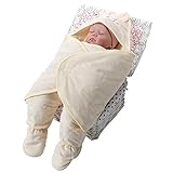 (ヘラサ)Herasa　赤ちゃん おくるみ　ベビー抱き布団　赤ちゃん寝袋　包み込む ぐっすり 寝具　秋冬 厚手　出産祝い 贈り物 (L, 黄)