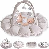 5way1ベビージム プレイジム 赤ちゃん 新生児 感覚刺激 プレイマット 早期教育 ベビーおもちゃ 新生児 0ヶ月～ 出産祝いプレゼントアクティビティプレイジム (グレー)