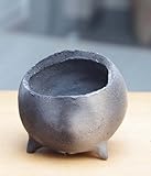 盆栽鉢　炭化焼締丸鉢　　鉢底ネット付