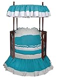 Baby Doll Bedding 6 Piece Regal Round Crib Bedding Set, Aqua by BabyDoll Bedding