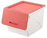 【積重ね収納ボックスまとめ買いセット】 フロック 30 深型 ピンク/ホワイト 2個セット