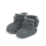 Elee Baby Newborn Handmade Baby Crochet Knitted Prewalker Boots (4#Gray) by Elee