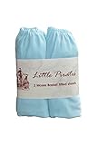 2 pack Baby Pram/Moses Basket Oval Jersey Fitted Sheet 100% Cotton Blue 12'x30' (30x75cm) [並行輸入品]
