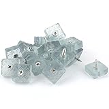 uxcell　フロアプロテクター　アンチスライドパッド　20個入り　クリアブルー　シルバートーン　ゴム　金属　22x22x20mm
