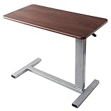 タンスのゲン 昇降式サイドテーブル ガス圧 キャスター付き 高さ調節 木製 ブラウン 41900005 00