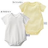 メッシュ半袖ボディスーツ　オフホワイト　80