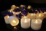 Youngerbaby暖かいホワイトFlameless Candles withタイマー機能、LEDティーライトキャンドルちらつき、使わないTealightとタイマー、6時間て、18時間オフで24時間