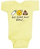 Gina Lou Eat Sleep Poop Repeat RabbitスキンOnesie、バナナ US サイズ: M カラー: イエロー