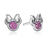 Bamoer 925 Sterling Silver Purple Cubic Zirconia Crystal Stud Earrings for Teen Girls by BISAER