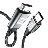 USB Type C HDMI 変換ケーブル 4M【4K@60Hz 映像出力】,タイプC to hdmi ナイロン編み USB-C HDMIケーブル Thunderbolt 4/3対応 iPhone 17/16/15 Pro/Pro Max、MacBook Pro/Air、Mac、iPad、Samsung S26/S25/S24/S23/S22/S21、Surface、Dell、HPに対応-灰