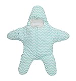 Happylifehere おくるみ ヒトデ スター 赤ちゃん ベビー 新生児 0-12ヶ月 綿 かわいい 寝袋 足つき 冬 3色 (グリーン)