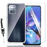 【Awubaige】For MOTO G64 5G 用の ガラスフィルム + For moto G64 5G 用の ケース クリア For MOTO G64 用の フィルム 耐衝撃 硬度9H 全面保護 保護フィルム 飛散防止 For モトローラ g64 5G 用の クリアカバー TPU 保護ケース スマホケース 落下防止 軽量 透明 散熱加工
