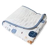 (エイデン アンド アネイ)aden+anais モスリン オーガニック ドリーム ブランケット おくるみ into the woods ホワイト ブルー sku9144 [並行輸入品]