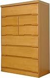 開梱設置 桐 タンス 木製 チェスト ハイチェスト 幅80 6段 完成品 桐ダンス 整理ダンス 収納家具 引出し 大川家具 AYU-3-224-KK (ナチュラル)