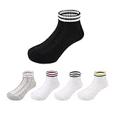 XIAOHAWANG赤ちゃん靴下 ベビーソックス オーガニックコットン キッズソックス ショートソックス スポーツソックス コットン 女の子 男の子 フォーマル 黒 白 5足組 春夏 (2-4歳)