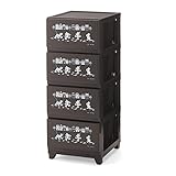 Disney ディズニー 樹脂チェスト ミッキー＆フレンズ ダークブラウン タイプ：４段スリム