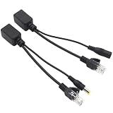 オーディオファン POEスプリッター POE アダプター RJ45 有線ケーブル DC 外径5.5mm 内径2.1mm オス メス 1ペア AlternativeA