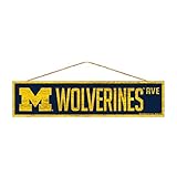 Michigan Wolverines公式NCAA木製Street Wall Sign 4 x 17 by WinCraft 900500