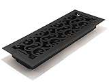 Accord AMFRBLC412 Charleston Floor Register, 4-Inch x 12-Inch(Duct Opening Measurements), Matte Blac