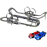 AOUMK モデルト レーシング 鉄道トラックカー スプライシングトラック子 教育ガレージト玩具 子供用 ダブルラージト 電動リモートコントロールカー クリスマス 誕生日プレゼント、親子ゲーム (21.2メートルのレール（電動リモコン＋車両2台＋ブラシ10本）)