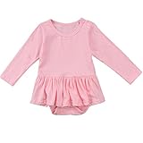 ベビー　子供服　女の子 　綿　長袖　無地　ロンパース　超柔らかい　可愛い　赤ちゃん　新生児　出産祝い　普段着　0～24ヶ月 (90-ピンク)