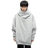 [YEOREO] パーカー メンズ タートルネックトレーナー メンズ おしゃれ パーカー 大きいサイズ フード付き 無地 長袖 プルオーバー