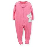 Carter's （カーターズ） :: ロンパース カバーオール 長袖 足つき 女の子 綿100% :: Cotton Zip-Up Sleep & Play :: 6M (61-67cm) :: 6