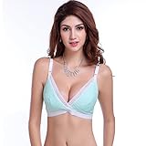 ブラジャー　授乳 マタニティウェア　下着　ノンワイヤ ふわふわクロスオープンブラジャー　簡単に授乳タイプ！お肌にやさしい授乳バラジャー！ (36/80 B-Cカップル用, グリーン)