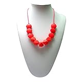 Lil' Jumbl Baby Teething Necklace | Organic Food Grade Silicone | BPA-Free (Red) [並行輸入品]