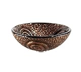 Kraus GV-650-19mm-G Luna Glass Vessel Bathroom Sink with PU-MR Gold [並行輸入品]