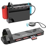 Alxum Switchカードリーダー 切り替え器 4-in-1 リモコン付き switch カードケース ソフトケース 多機能 Switch ゲームスイッチャー 複数のスイッチゲームリーダー Switch/Switch OLED対応 スイッチゲームカードリーダー ゲームの切り替え用 設定不要
