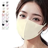 [jphanamori] マスク 立体 不織布 バイカラー おしゃれ イエロー 冷感3D3層44枚A（丸顔）