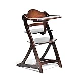 安心なベビーチェア 大和屋の【すくすくスリムプラス テーブル＆ガード付き】【 おまけ付き】 天然木 (ダークブラウン)