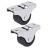 uxcell キャスター 車輪 プレート式 亜鉛合金 2マウントホール 家具トロリー 2個入り