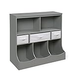 Badger Basket Combo Bin Storage Unit with Three Baskets Gray [並行輸入品]
