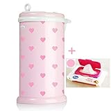 Ubbi　おむつペール（ピンクハート）　ウェットシートカバー付