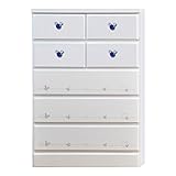 アルファタカバ ディズニー家具 キッズチェスト ミッキーチェスト 幅75cm 5段チョイスミッキー(ホワイト)取っ手クリスタルブルー