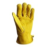 Nataly Osmann ガーデングローブ 園芸用手袋 バラ手袋 植栽手袋 園芸作業 防護グローブ 果物狩り 防護手袋 滑り止め (1 ペア) (イエロー, M)