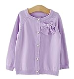 Candykids カーディガン キッズ 子供 女の子 ガールズ フリル 春 秋 冷房対策 レース キッズ 発表会入園 結婚 式 パーティー 等に 結婚式 パーティー (110cm, パープル)