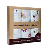 Baby Flourish 100% Cotton Muslin Swaddle Blanket Large 45 X 45- Superior Soft Luxurious Receiving Bl