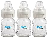 海外直送品Born Free Baby Products Wide Neck Glass Bottle, 5 OZ (Pack of 3)