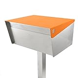 (サンノゼ) San Jose 郵便 ポスト サンノゼ ワイド（ポール付き） オレンジ 鍵付き 99.9％ 防水構造 日本製 新世代 アメリカン ポスト 大容量