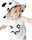 【HAPPY SMILE MARKET】かわいい ベビー ハット 帽子 uvカット あご紐 コットン 新生児 赤ちゃん こども 男の子 女の子 両用 ドット うさぎ 春 夏 つば付き キッズ 日よけ 