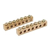 DealMux 7つの穴配電線ネジ端子銅ニュートラルバー2PCS