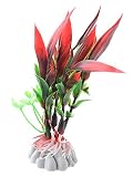 (ペットホーム)Pet Home　　アクエリアム水草  水族館造園人工植物  草の昆布植物 偽の魚の草 緑地植物 きれい プラスチック 水草 (レッド & グリーン)