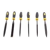 Baosity 6本　ヤスリセット　全3サイズ　木工ツール　木彫　ゴムハンドル　針のファイル　スチール　精密　カッター　 - 160mm