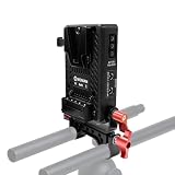 Moman MVBP-S ミニ Vマウントバッテリープレート 15mm ロッド クランプ付き デュアル USB-C 出力、8V/12V DC 出力、14.8V D-Tap 出力、BMPCC 4K/6K DSLR カメラ用電源 DC ケーブル 4 本付き