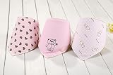 [u-nest] 100％コットン 赤ちゃんのトライアングル よだれかけ ボダン式 可愛いビブ 女の子向け 出産祝い(3枚組セット) (クマ)