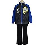 ジャージ上下 子供用 HEAD(ヘッド) トレーニングスーツ 男の子 男児 ボーイズ ジャージ 切替タイプ fo-17141sp 120cm ブラック×ブルー