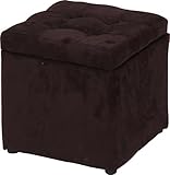 不二貿易 ファブリック 収納ボックススツール 直径35cm ブラウン 60715